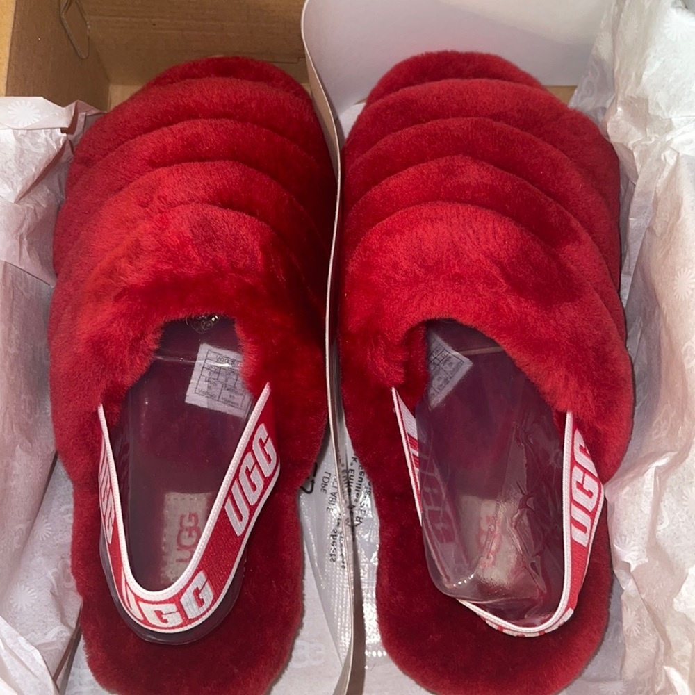 red ugg slippers